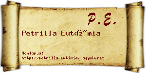 Petrilla Eutímia névjegykártya
